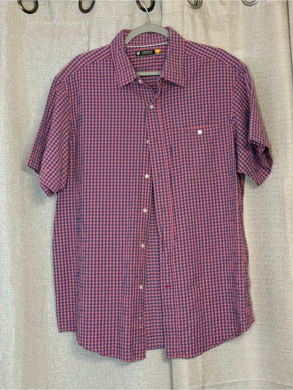 Daniel Cremieux Men's Short-Sleeve Button-Down in Pink and Blue Gingham